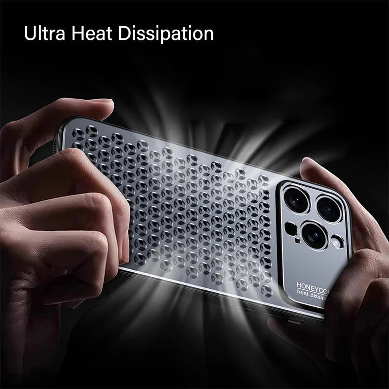 Aluminum Alloy Phone Case For iPhone 16 Pro Max 15 14 13 Metal Breathable Back Cover Caseverse
