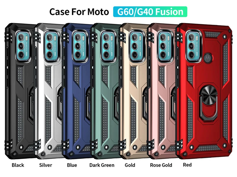 For Motorola Moto G40 Fusion Case Rugged Armor Shockproof Phone Case For Moto G31 G41 G51 G71 5G Magnetic Ring Holder Back Cover - Caseverse
