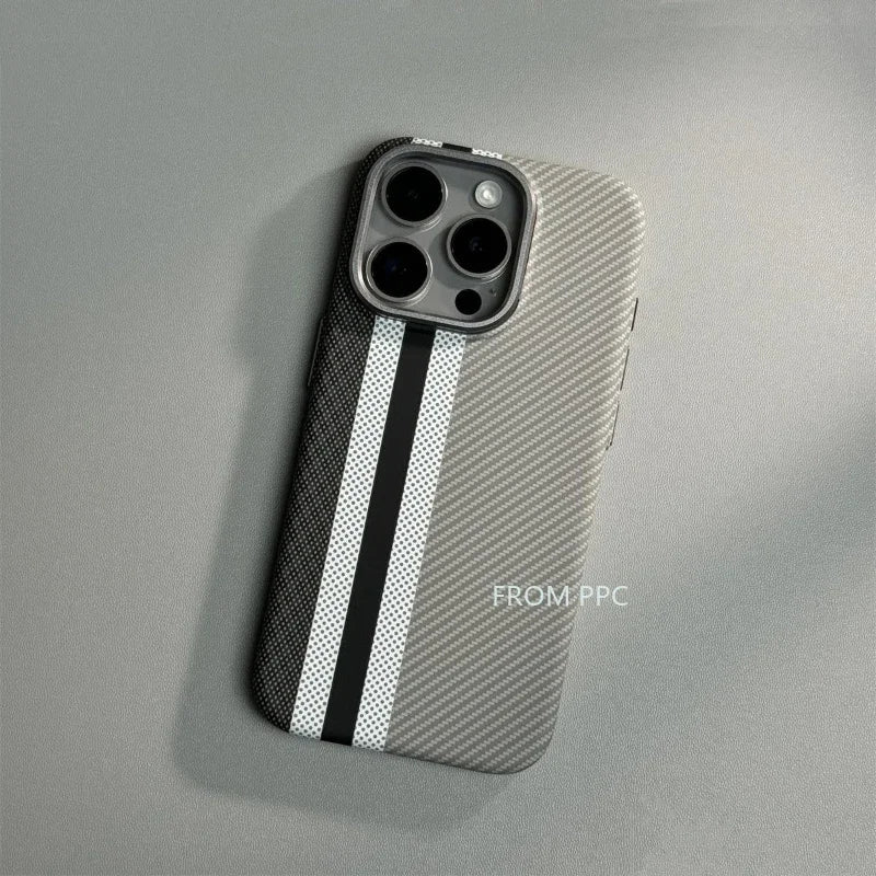 Carbon Fibre Magnetic Phone Case 16 Cover for iPhone 15 14 Pro Max Wireless Charging MagSafe Shell Alloy Camera Ring Armor Funda Caseverse