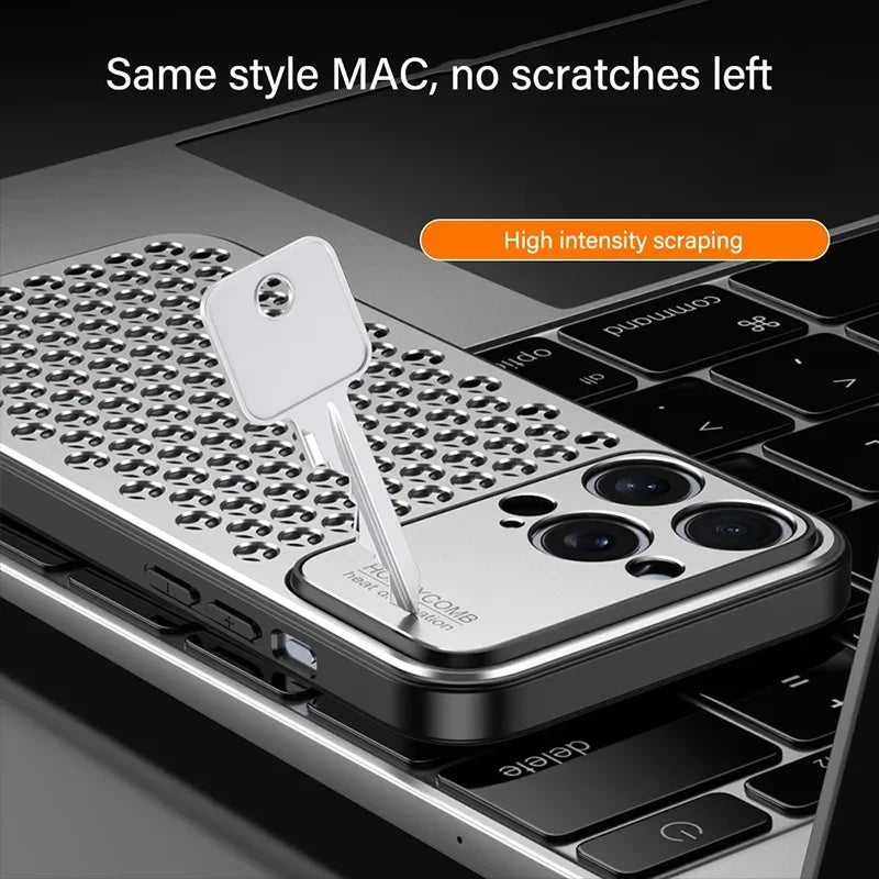 Aluminum Alloy Phone Case For iPhone 16 Pro Max 15 14 13 Metal Breathable Back Cover Caseverse