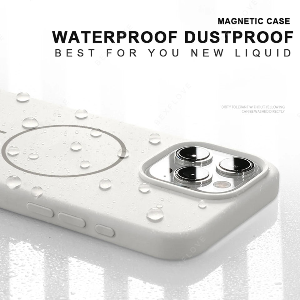 Magnetic Phone Case For iPhone 15 14 16 Plus 11 12 13 16 Pro Max Silicone Official Lanyard Magsafe Strap Protector Soft Cover Caseverse