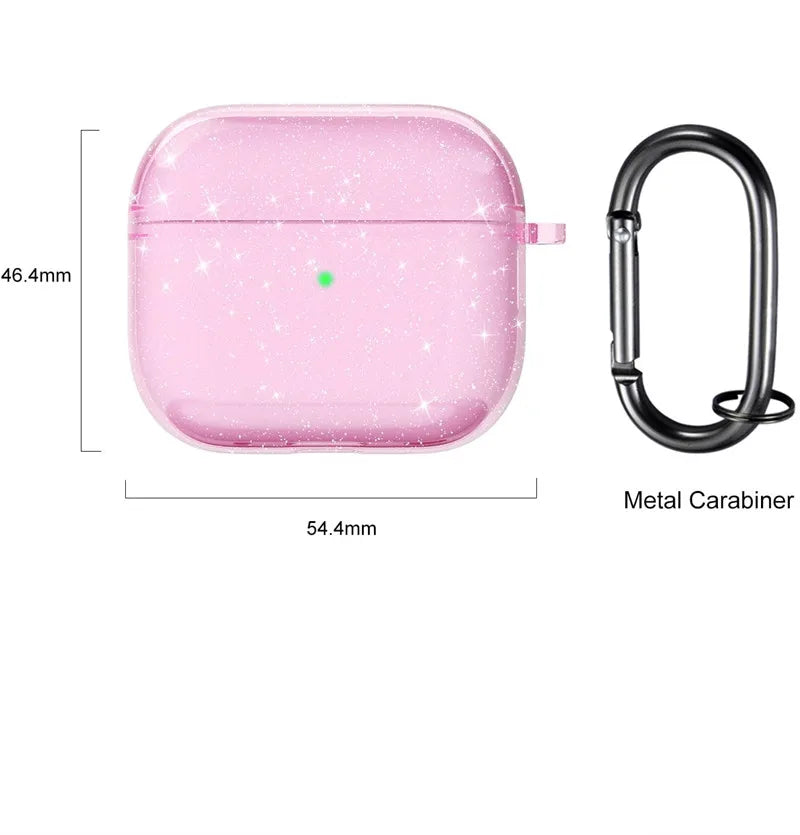 Bling Glitter Soft TPU Earphone Case for Airpods 4 2024 Pro 2 2nd Generation Air Pods 3 1 3rd Gen Cover with Keychain Accessory Caseverse