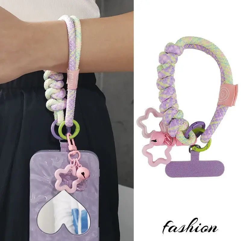 Mobile Phone Lanyard Wrist Short Ins Two Strands Woven Strong Men And Women Outdoor Travel Small Fresh Lanyard Shell Anti-Theft