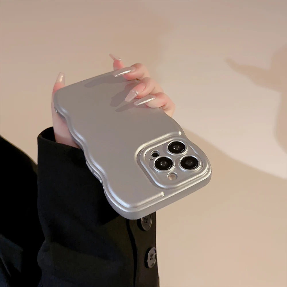 New Men Women Wave Phone Case For iPhone 12 13 14 15 16 Pro Max Shockproof Dissipate Heat Silicone Soft Cases Protective Shell - Caseverse