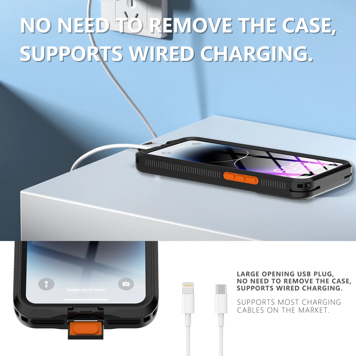 IP68 Waterproof Case For iphone 15 Pro Max Case 14 Plus 12 13 Underwater Full Sealing Cover Shockproof Built-in Screen Protector - Caseverse