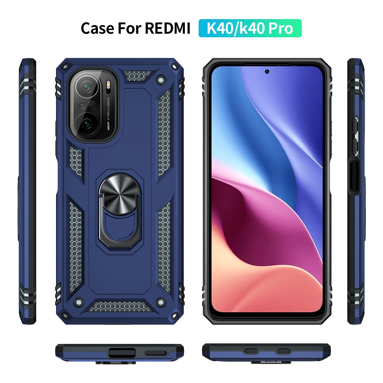 Cover Case for POCO F3 Armor Rugged Military Shockproof Ring Holder Magnet Phone Case for Xiaomi POCO F3 F 3 5G - Caseverse