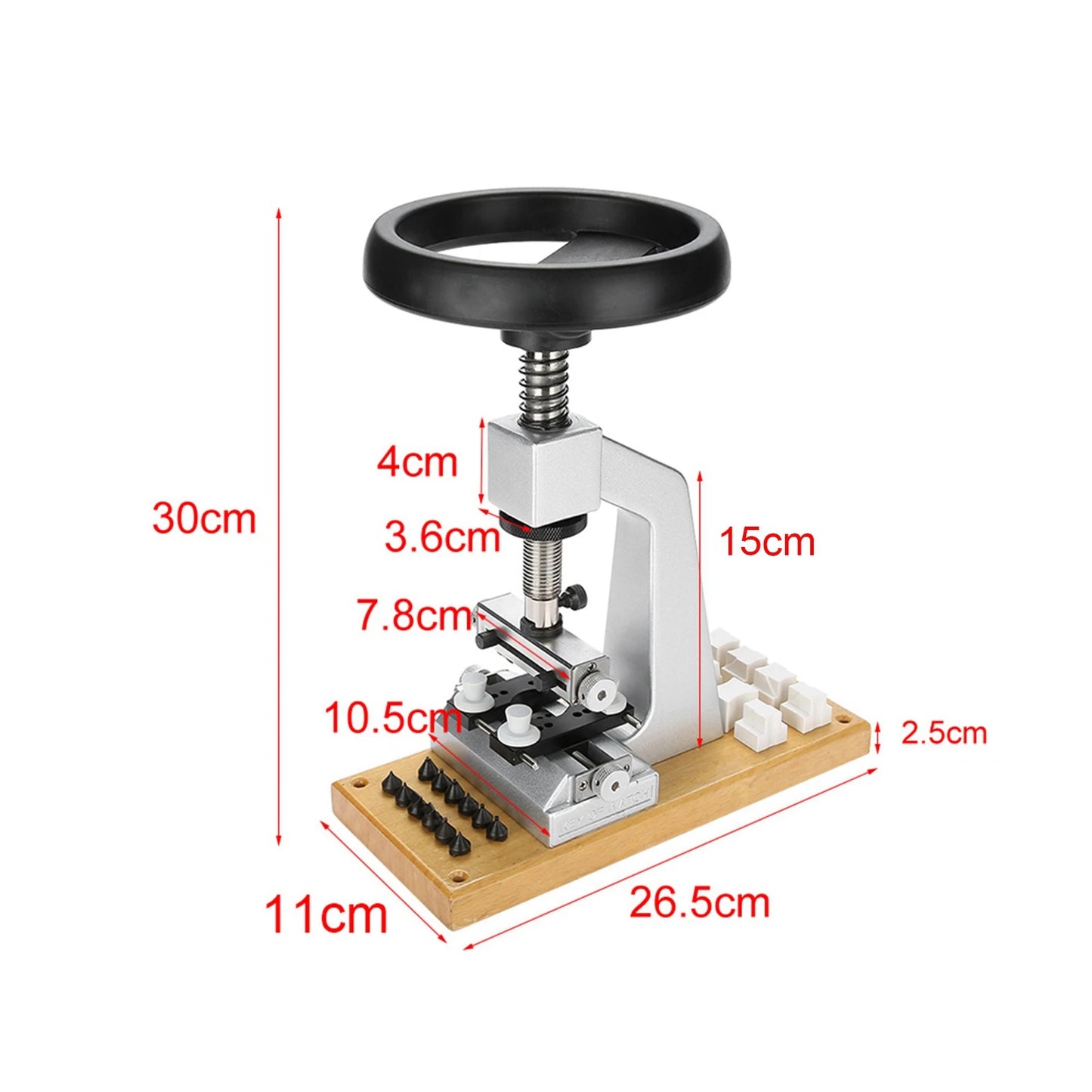 Bench Watch Case Opener Bench Watch Case Opener Wristwatch Tool Back Opener with 6 Dies Watch Repair Tool Watch Case Remover