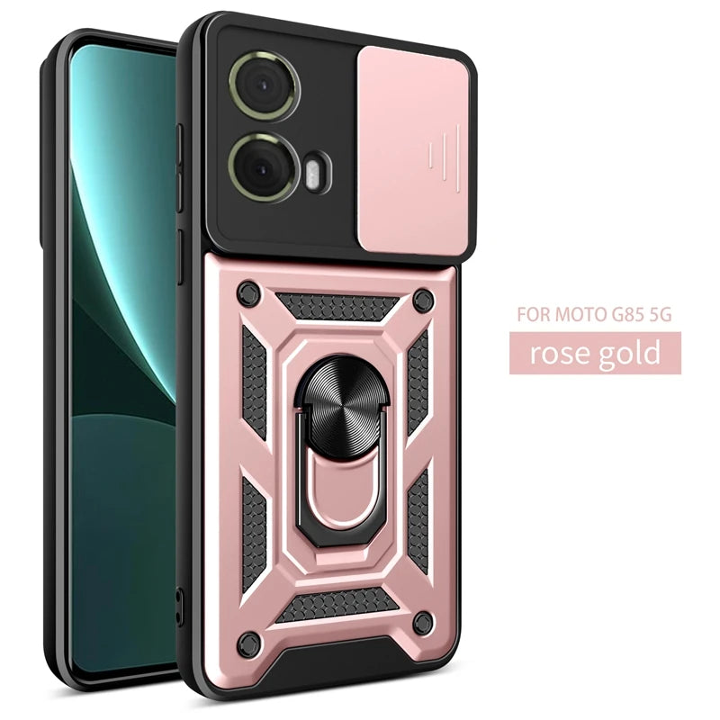 Shockproof Military Grade Armor Case For Moto G85 G75 G55 G45 G35 G15 G05 5G Magnetic Holder Ring Protect Cover - Caseverse