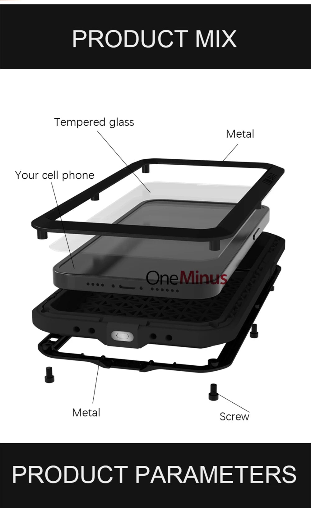 Original LOVE MEI Metal Armor For iphone 16 Pro Max Case 15 Plus 14 Military Grade Silicone Shockproof Cover Built-in Protector - Caseverse