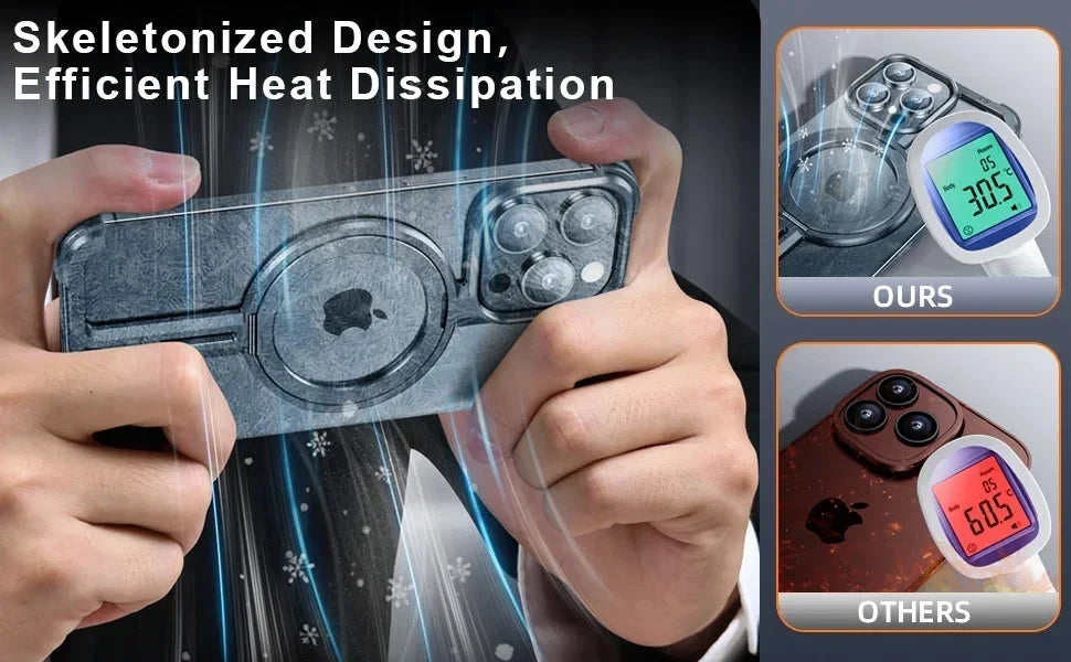 Metal Frame Magsafe Phone Case for iPhone 16 15 14 13 Pro Max Wireless Charging Aluminum Alloy Frameless Holder Shockproof Cover Caseverse