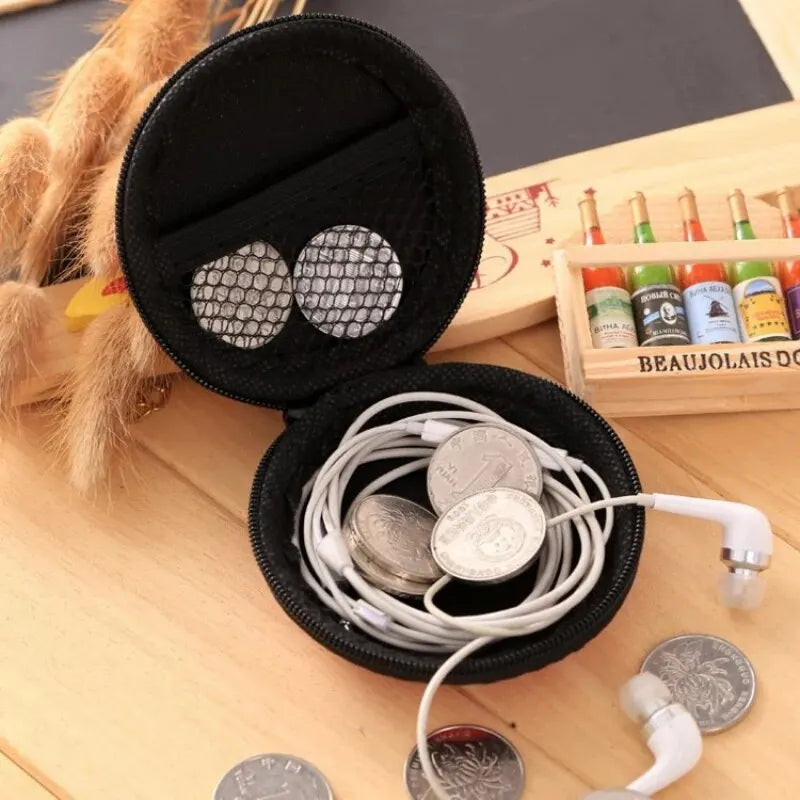 Bluetooth Headset Headphone Hard Case for Wired Earphones Storage Bag Case Portable Travel Shockproof Earbuds Carrying Pouch Bag Caseverse