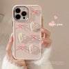 Ins Cute 3D Pearl Love Heart Phone Case For iPhone 16 15 14 13 12 11 Pro Max X XS XR 8 7 Plus SE 2022 Soft Silicone Bumper Cover - Caseverse