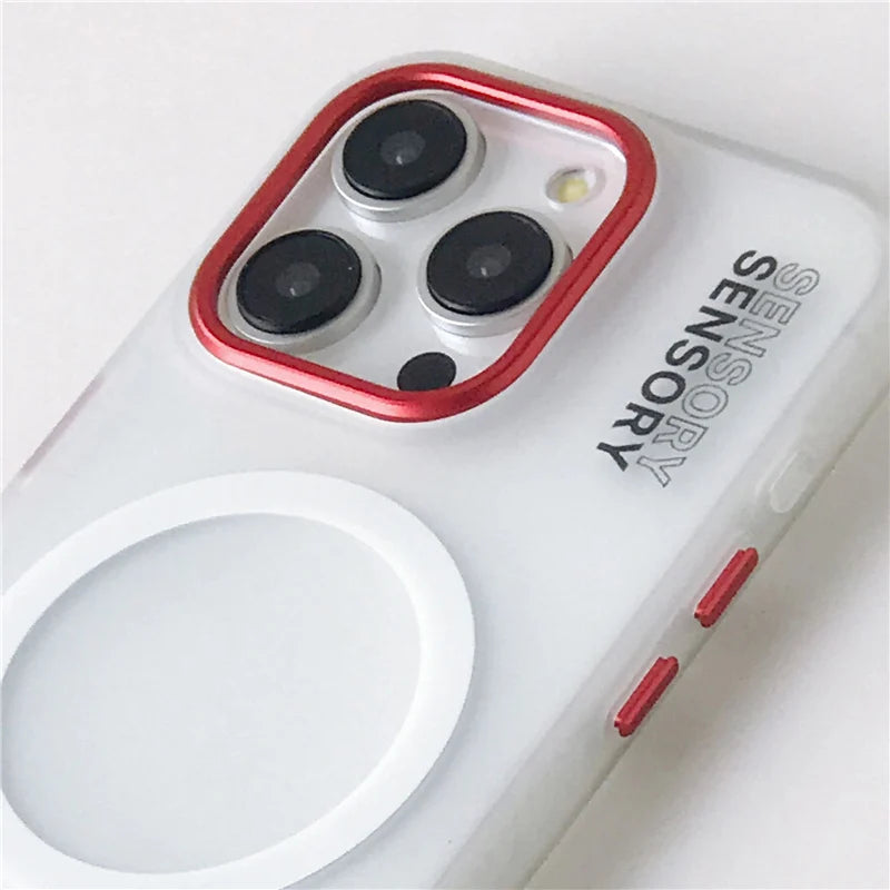 For Magsafe Wireless Charge Cases For iPhone 16 13 12 14 15 Pro Max Matte Magnetic Trendy Shockproof Armor Case Metal Lens Cover - Caseverse