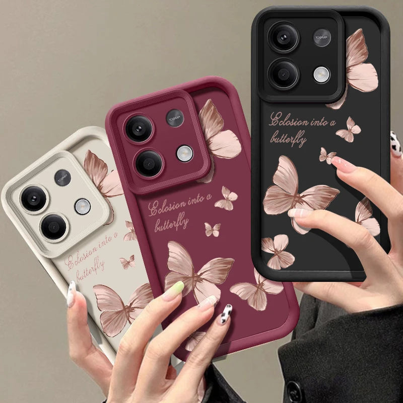 Shockproof Golden Butterfly Case For Xiaomi Redmi Note 13 12 11 10 Pro 4G 11s 14 Funda Poco F6 X6 X5 14T 11T 13T Pro 5G Cover Caseverse