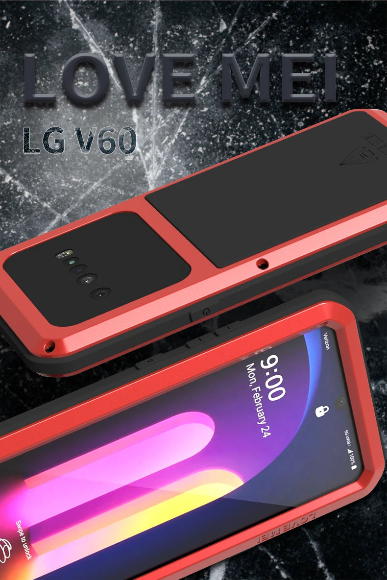 Love Mei Phone Case for  LG V60 Silicone Military Grade Metal Protective Case Shock Proof Dust Proof Cover - Caseverse