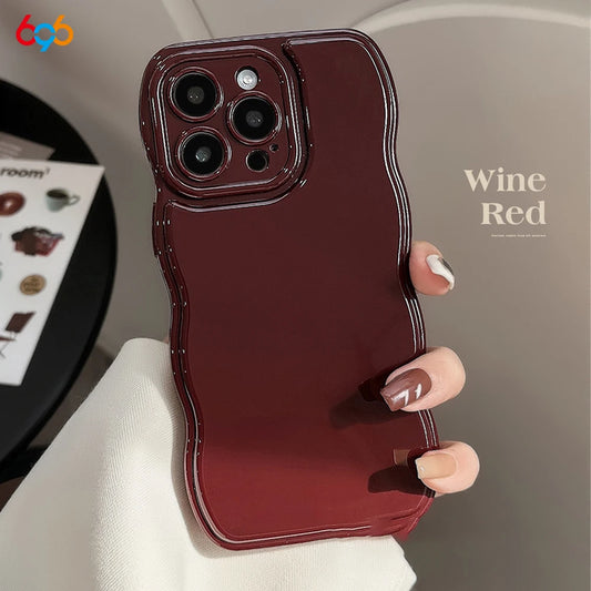 New Men Women Wave Phone Case For iPhone 12 13 14 15 16 Pro Max Shockproof Dissipate Heat Silicone Soft Cases Protective Shell - Caseverse