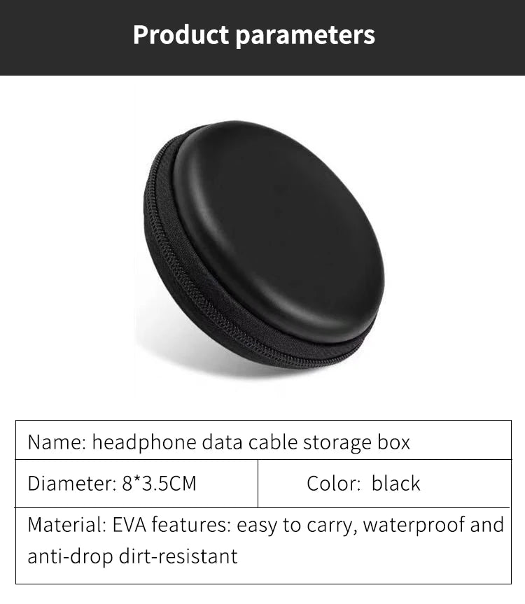 Bluetooth Headset Headphone Hard Case for Wired Earphones Storage Bag Case Portable Travel Shockproof Earbuds Carrying Pouch Bag Caseverse