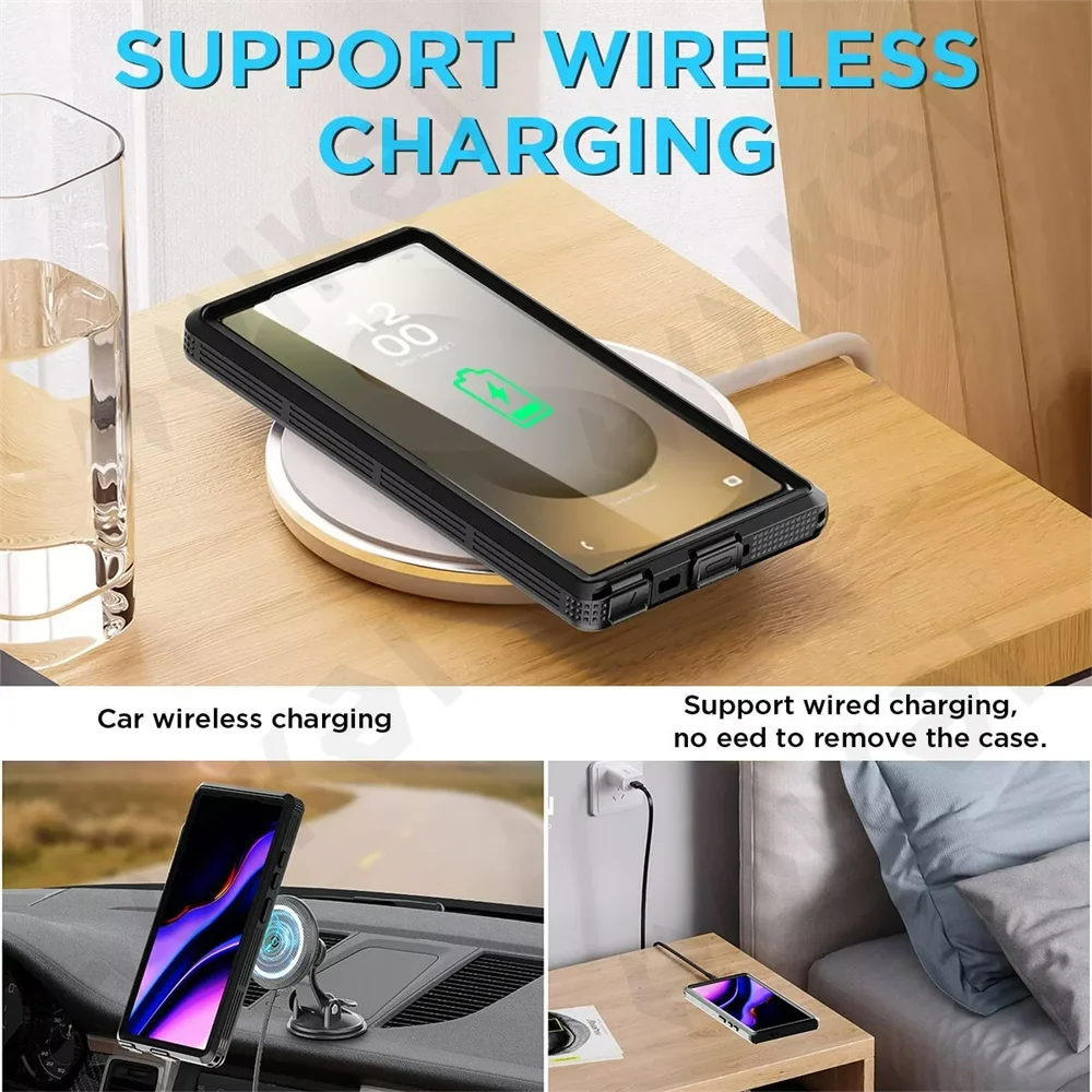 Case For Galaxy S25 S24 S23 Ultra Plus Waterproof Shockproof IP68 Underwater Built Screen Protector Anti-Scratch 360 Cover - Caseverse