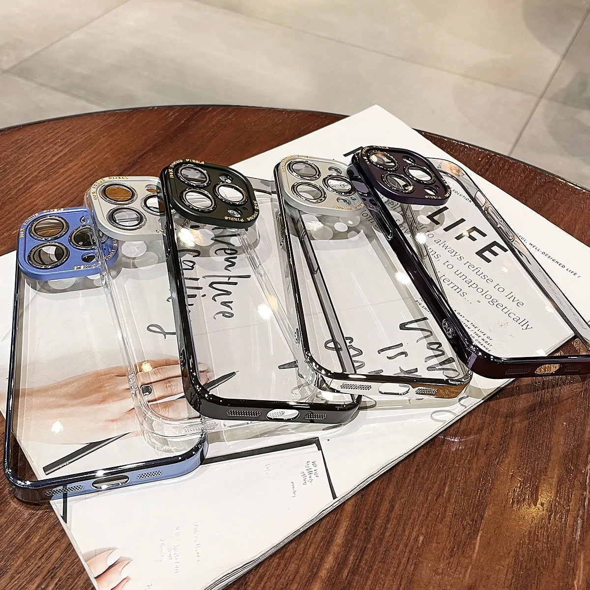 For iPhone 15 Pro Max Luxury Case Metal Camera Protection Transparent Armor Phone Cases for iPhone 12 13 14 Pro Max 14 Pro Plus Caseverse