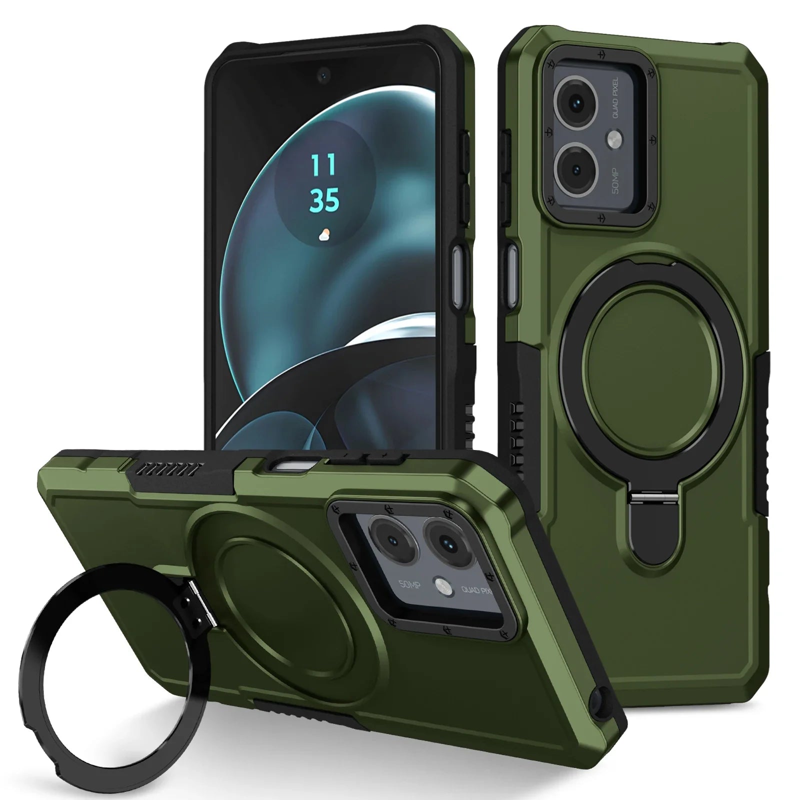 Military Grade Armor Case For Motorola Moto E14 G04S G04 G24 G54 G14 G84 G22 E13 Cover Shockproof Stand Holder Coque Shell Funda - Caseverse