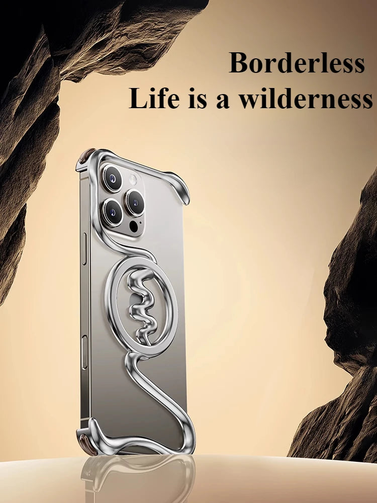 Oatsbasf Metal Phone Case for iPhone 16/16 Pro/16 Pro Max Ultra-thin Frameless Magsafe Shockproof Minimalist Protective Covers Caseverse