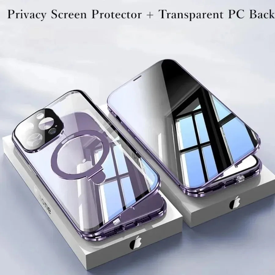 IPhone Anti-Peeping Privacy Screen Metal Bumper Magnetic Case Caseverse