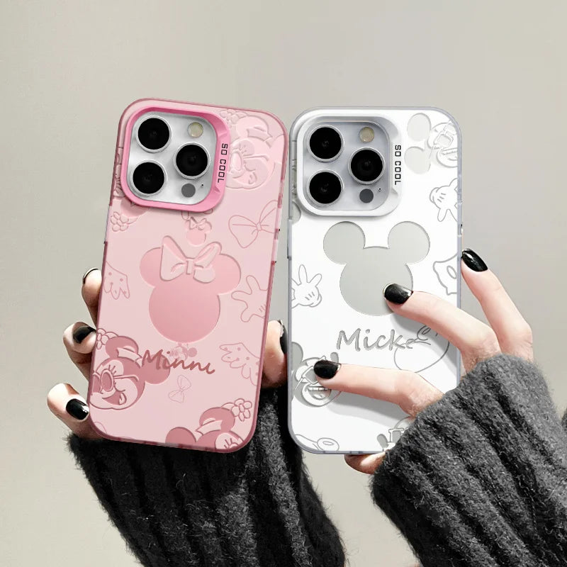 Disneys Mickeys Minnies Mouses Back Shadow Phone Case For iPhone 16 15 14 13 12 11Pro Max 7 8 Plus XR XS MAX MINI Y2K Back Cover - Caseverse
