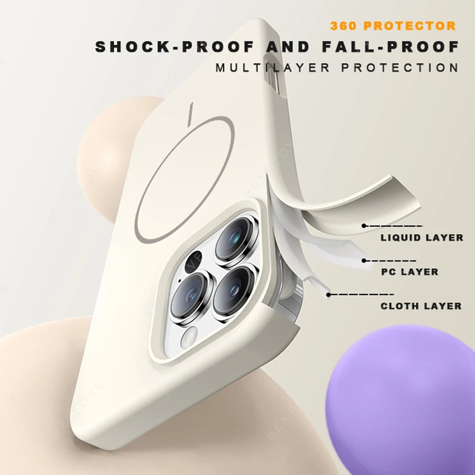 Magnetic Phone Case For iPhone 15 14 16 Plus 11 12 13 16 Pro Max Silicone Official Lanyard Magsafe Strap Protector Soft Cover Caseverse