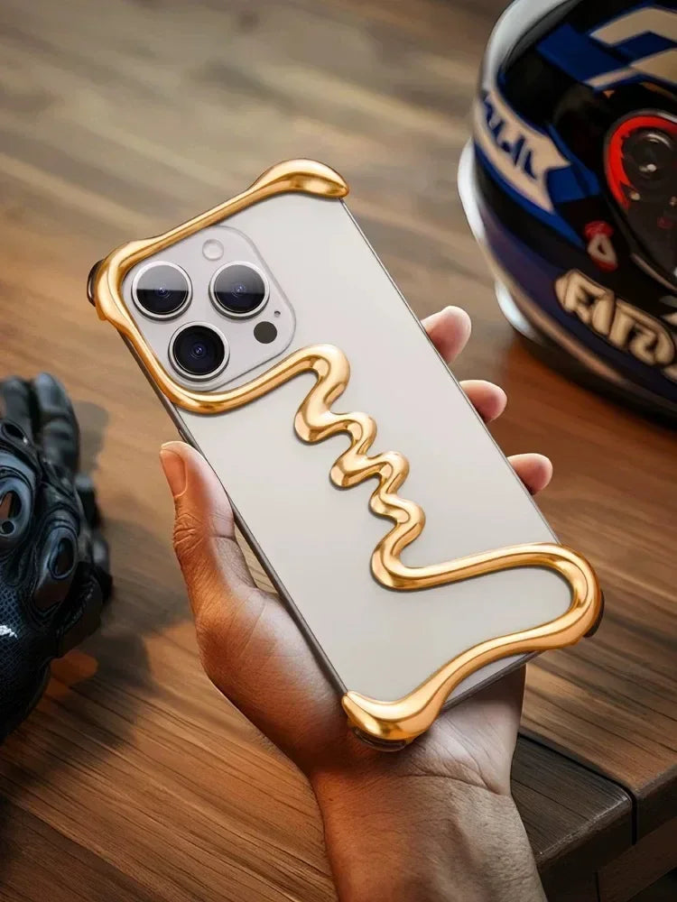 iPhone Phone Case Metal 3D Hollow Case For iPhone16 ProMax 14 15 Pro 16Plus  Aluminum Alloy Track Shell Air Bag Shockproof Cover Caseverse