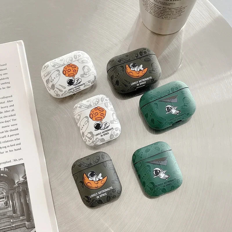 Astronaut Space Moon Earphone Soft Case for Apple Airpods 3 2 1 Pro 2 4 2024 Headphone Cover for Air Pods Pro2 3rd Gen Custodia Caseverse