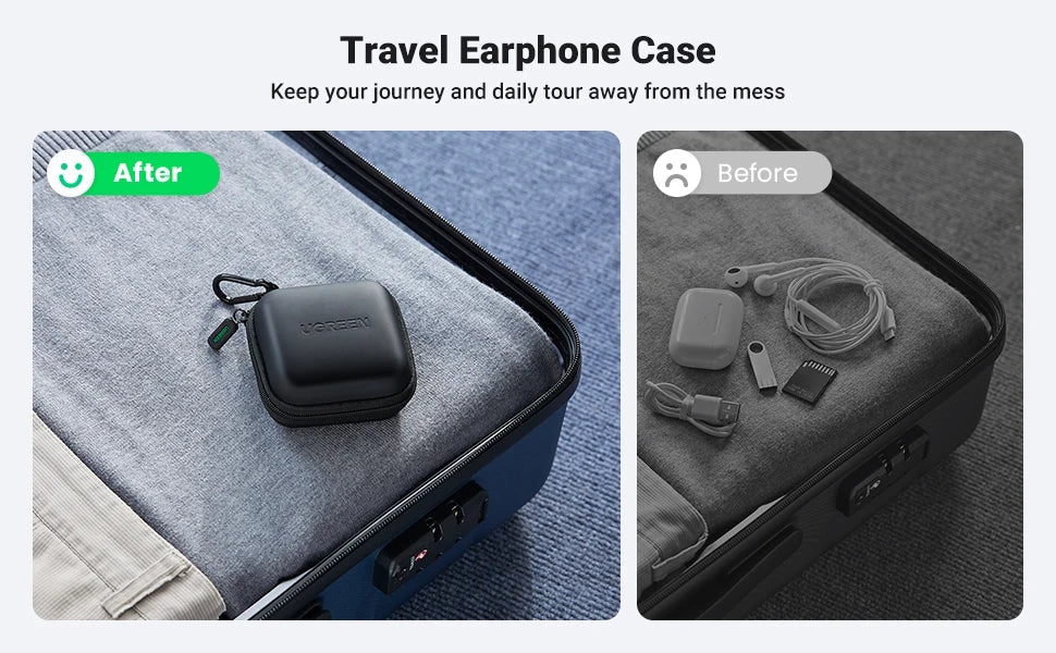 UGREEN Earphone Case Hard Headphone Bag For Airpods Earpods Sennheiser Ear Pads Wireless Bluetooth Earphone Accessories Caseverse