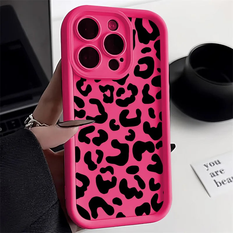 Leopard Print Phone Case For iPhone 11 Cases Iphone 16 Pro Max 13 14 15 12 7 8 Plus XS X SE 16promax 16pro Silicon Fundas Cover - Caseverse