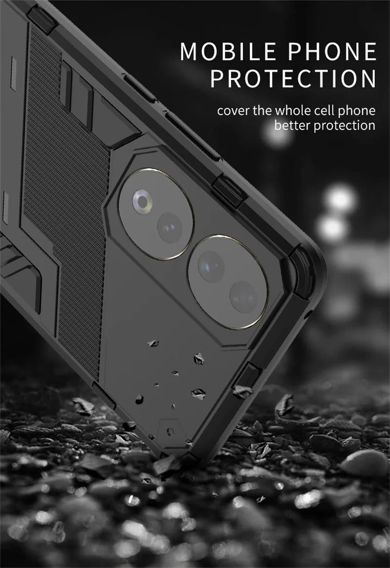 For Honor 90 Case Shockproof Rugged Hard PC Armor Phone Cases For Honor 90 Pro Honor90 Lite Car Magnetic Holder Stand Back Cover - Caseverse