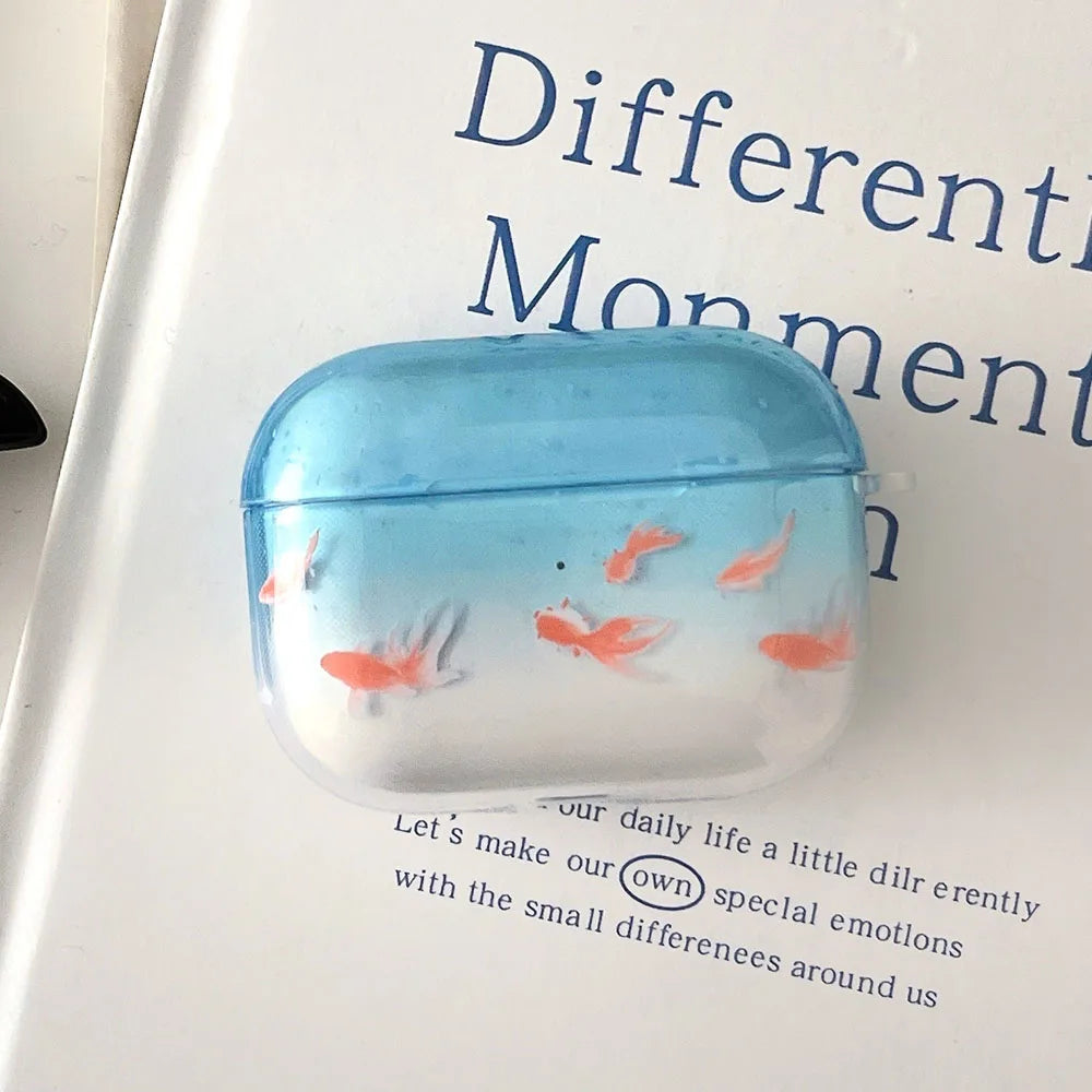 Cute and ornamental koi gradient earphone case for airpods 2 3 4 TPU soft protective cover for airpods pro 2 2nd charge box case Caseverse