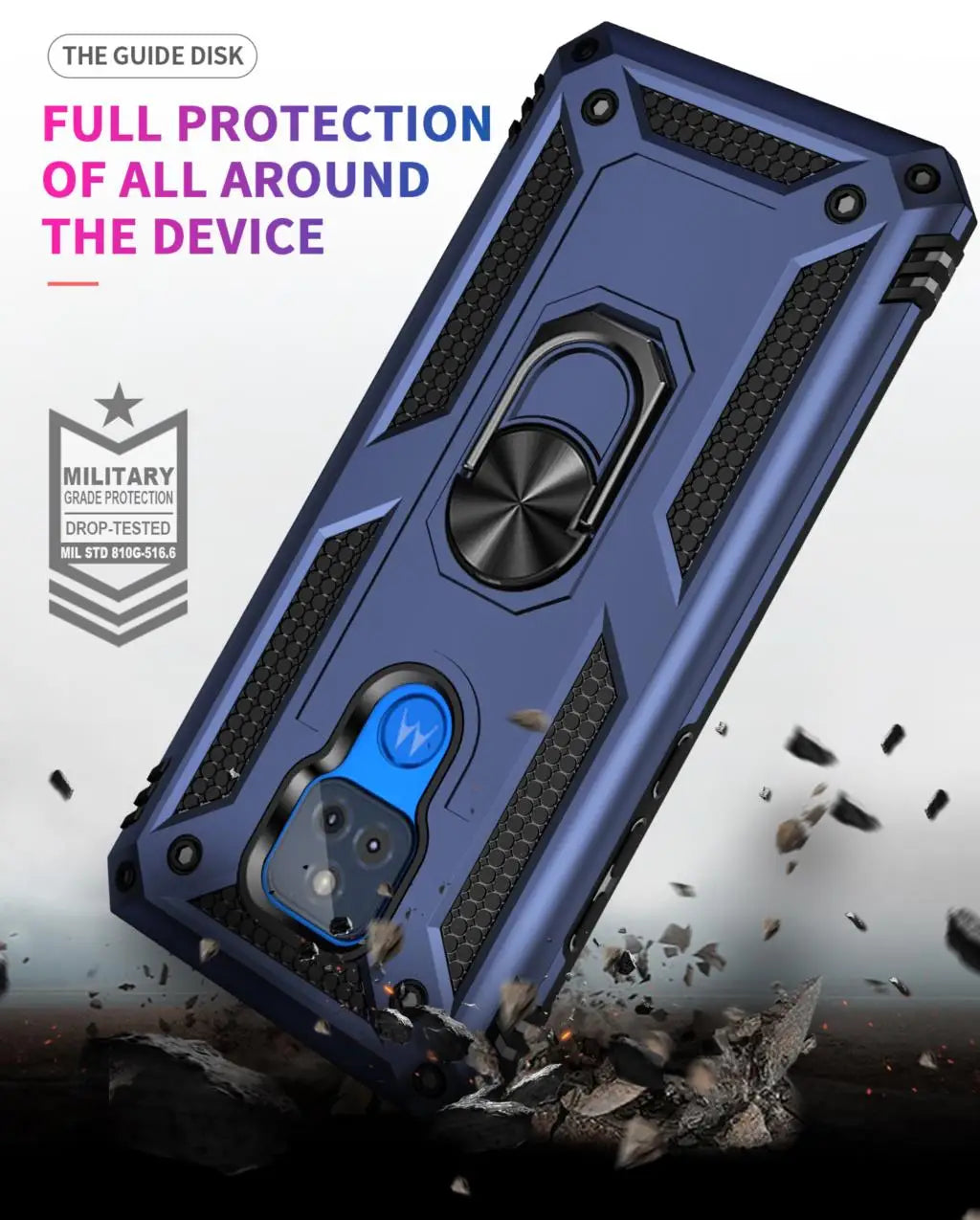 for Moto G Play Case for Phone Moto G Play 2021 Case Shockproof Armor Rugged Military Protective Car Holder Magnetic Cover - Caseverse