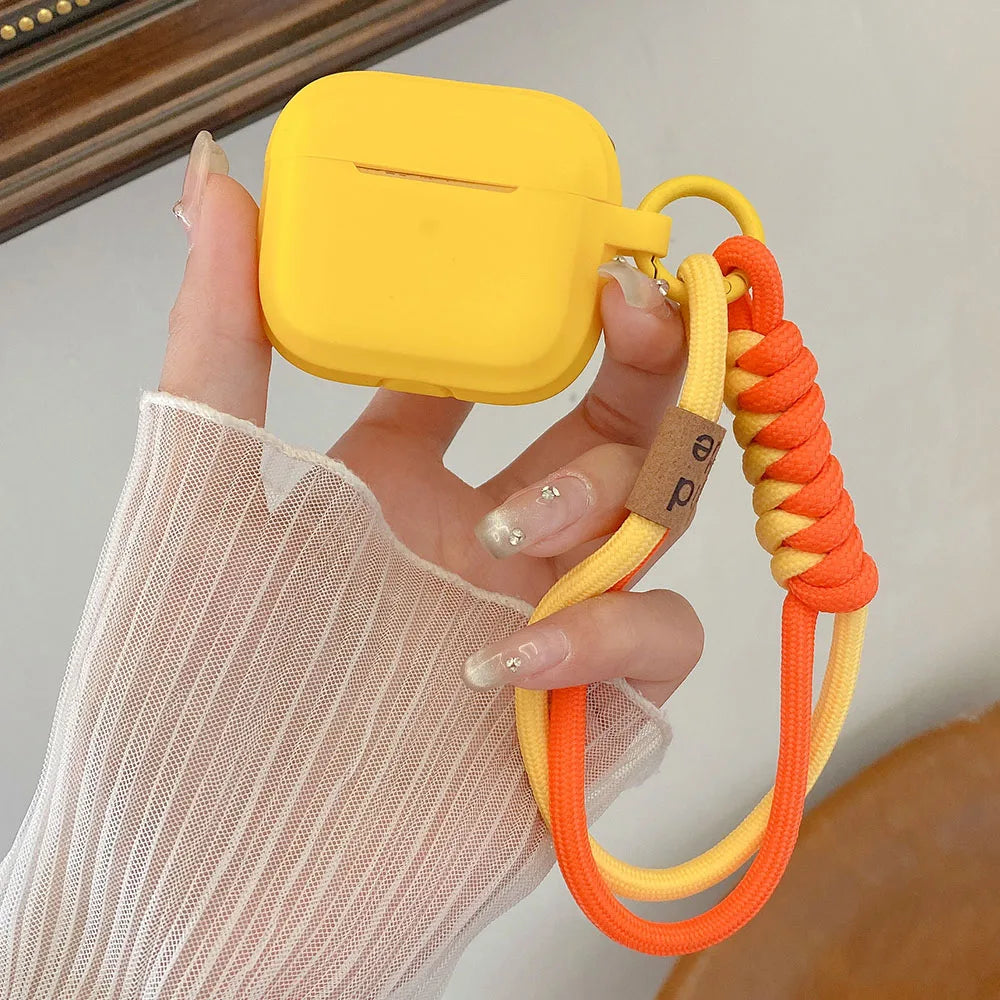 Simple Soft Silicone with Smile Hand Strap Earphone Case For Apple Airpods 4 1 2 Pro 3 Funda Wireless Bluetooth Protective Cover Caseverse