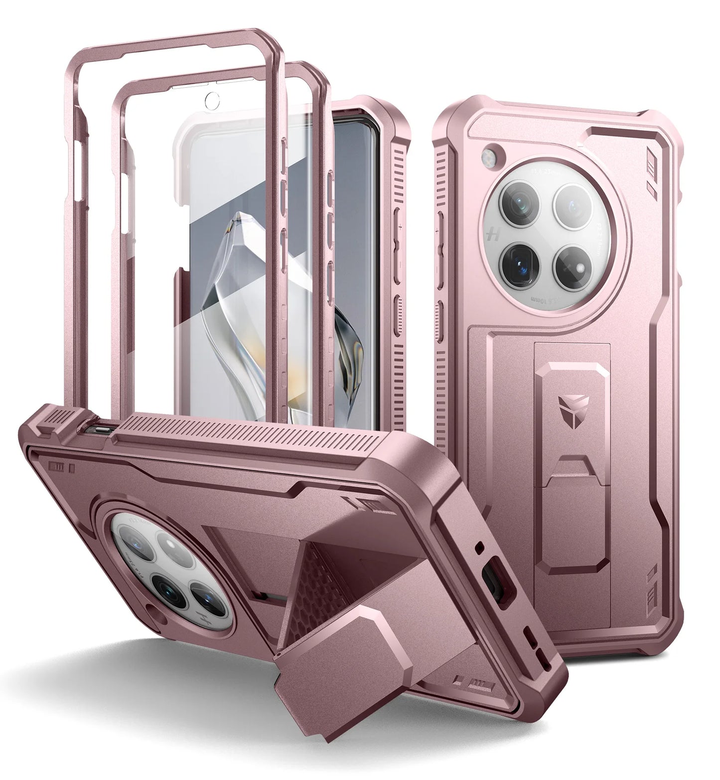 For OnePlus 12 5G (2024) Case Full Body Bumper Military Grade Armor Shockproof Shell Case Bracket with Built in Screen Protector - Caseverse