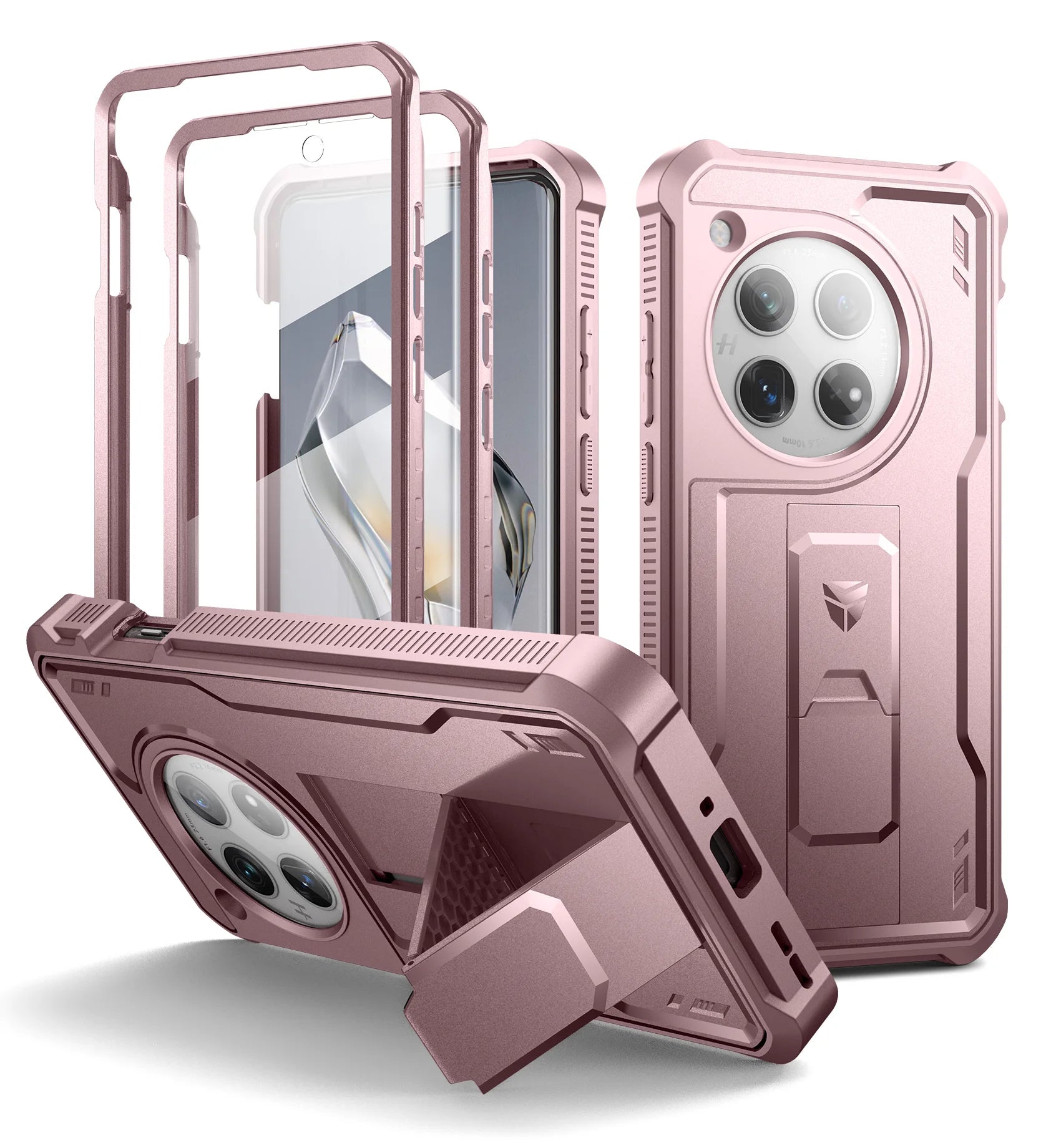 For OnePlus 12 5G (2024) Case Full Body Bumper Military Grade Armor Shockproof Shell Case Bracket with Built in Screen Protector - Caseverse