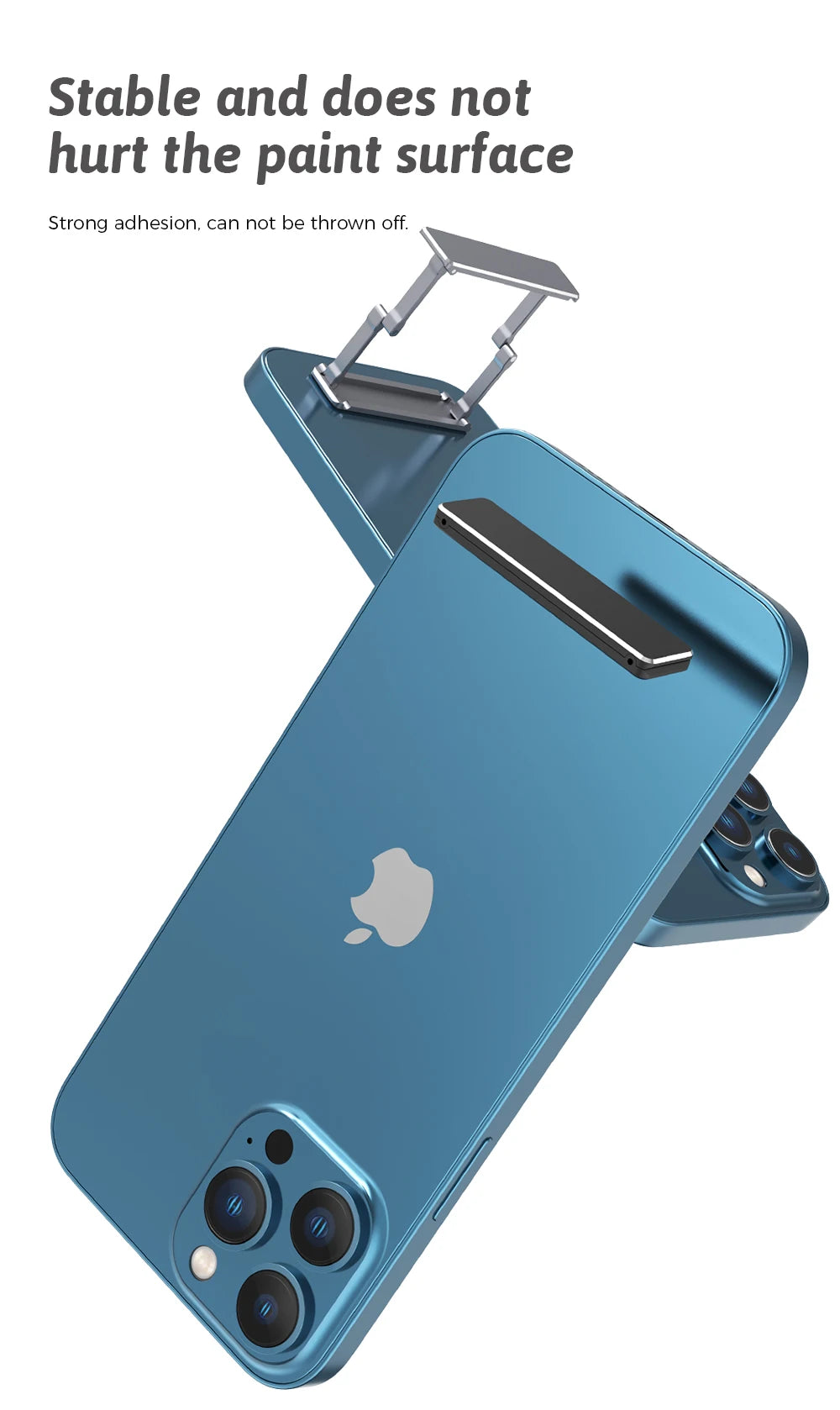 Metal Folding Phone Holder Alloy Invisible Back Stick Phone Desktop Holder Portable Mobile Support Phone Stand for iPhone Xiaomi - Caseverse