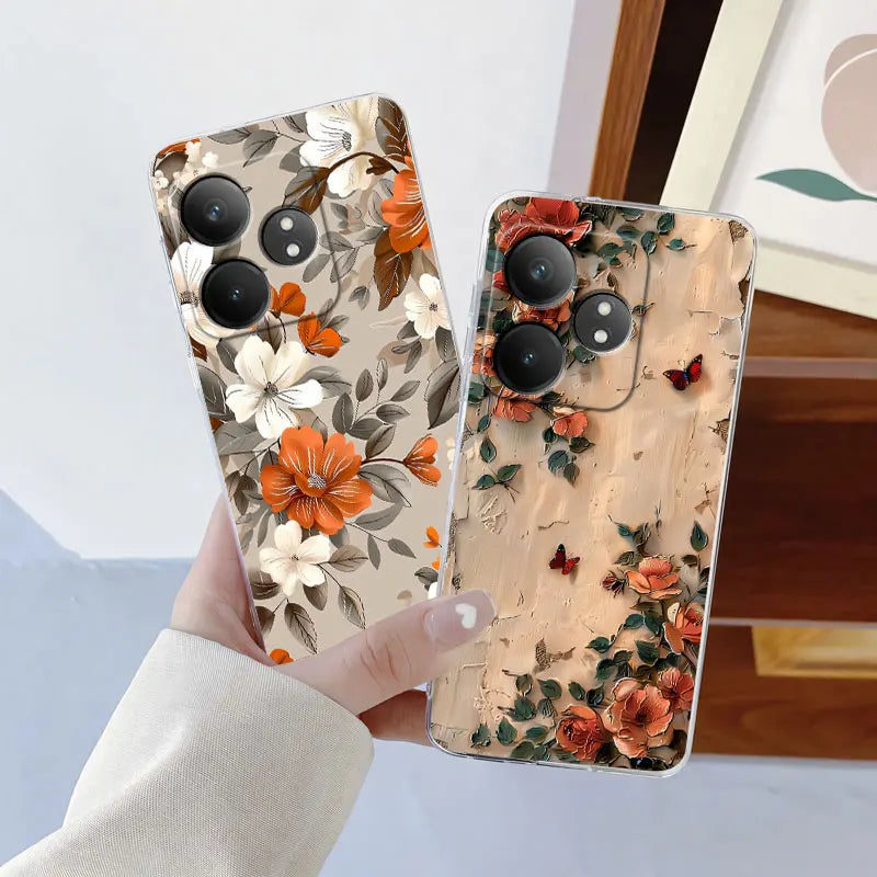 For Realme GT Neo 6 SE Neo6 6T Case Luxury Phone Case For Realme GT Neo6 SE Marble Flower Clear Soft Silicone Protective Cover - Caseverse