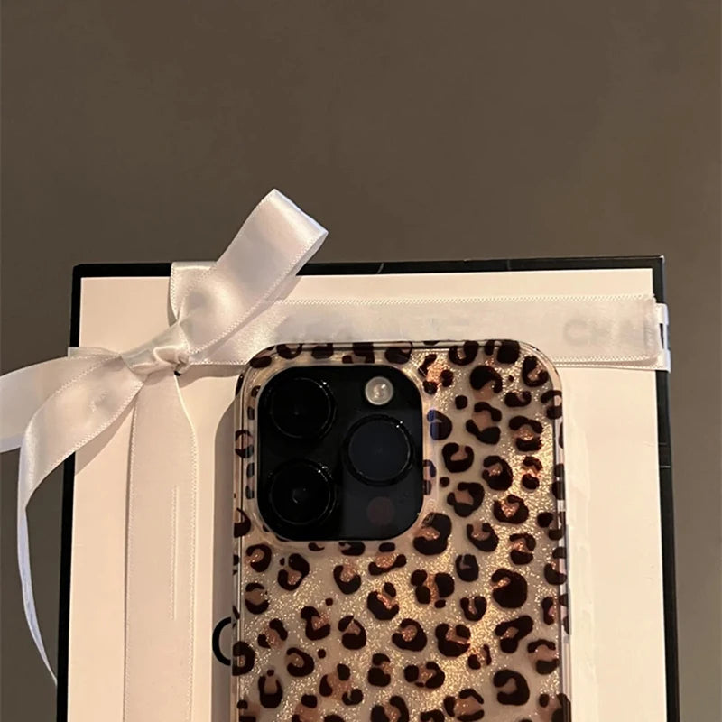 Luxury Stylish Leopard Print Phone Case For iPhone 16 15 14 Pro Max 13 12 11 XS X XR 7 8 Plus SE 2022 Shockproof Soft Back Cover - Caseverse