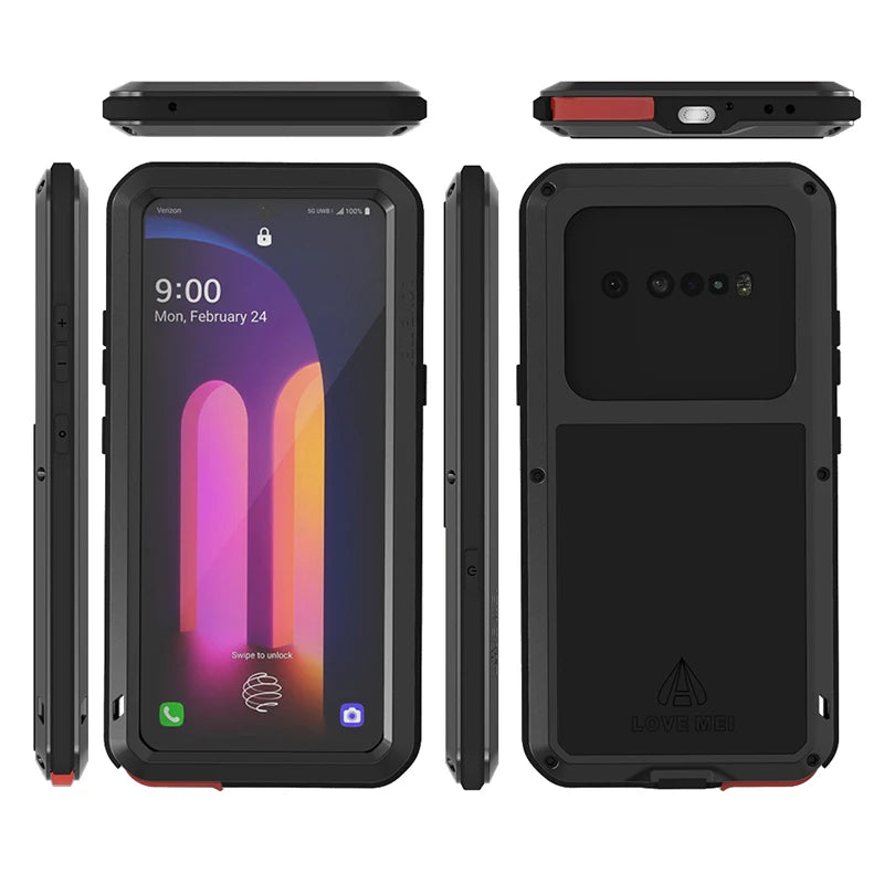 Love Mei Phone Case for  LG V60 Silicone Military Grade Metal Protective Case Shock Proof Dust Proof Cover - Caseverse