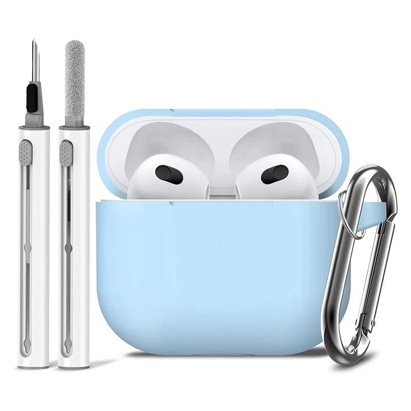 3rd Gen Earphone Case For AirPods 3 Earphone Protective Case With Hook Hole Silicone Cover Earbuds Ear Pads With Cleaner Kit Caseverse