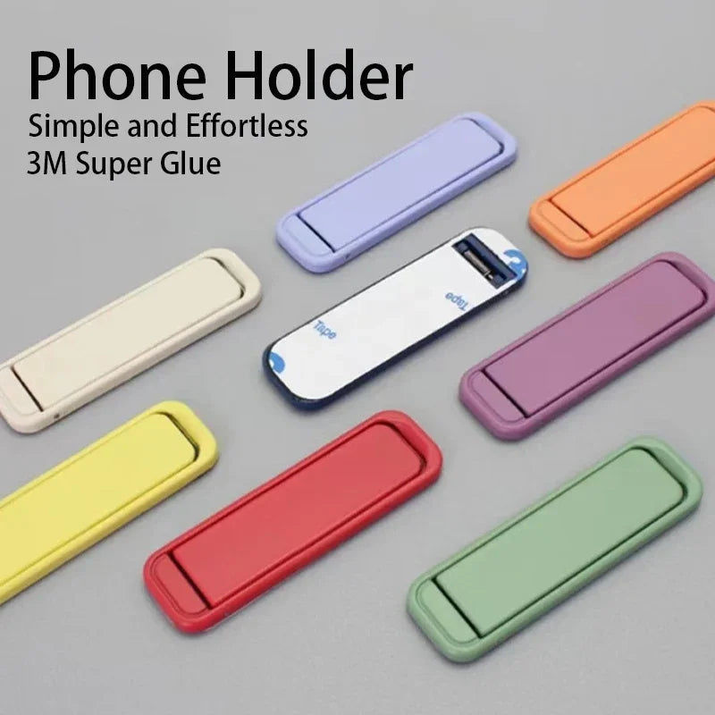 Mobile Phone Colourful Metal  Holder Strip Shape Back Sticker Stand Simple Portable Cellphone Bracket for iPhone 16 15 14 Xiaomi