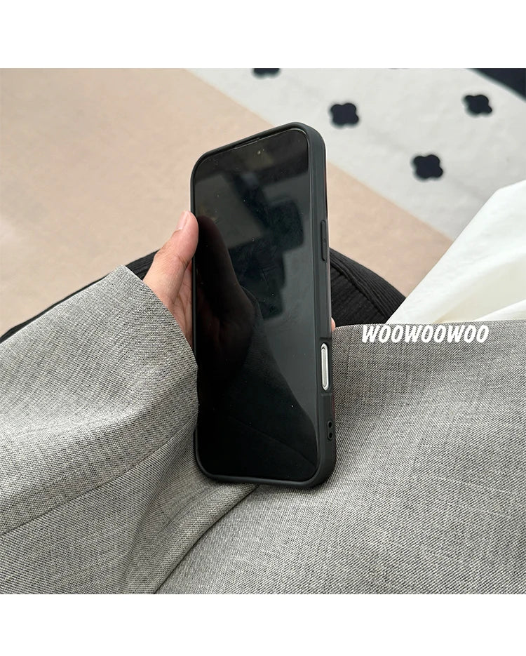 Stylish Personality Black Brown Amber Iceberg Pattern Magnetic With Holder Phone Cover Case for iPhone 16 15 14 13 12 Pro Max - Caseverse