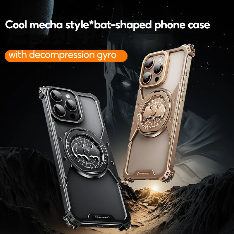 Eary Bat Case for iPhone 16 Pro Max with Magsafe 360°Rotation Kickstand Metal Frameless Military Grade Shockproof Phone Cover - Caseverse