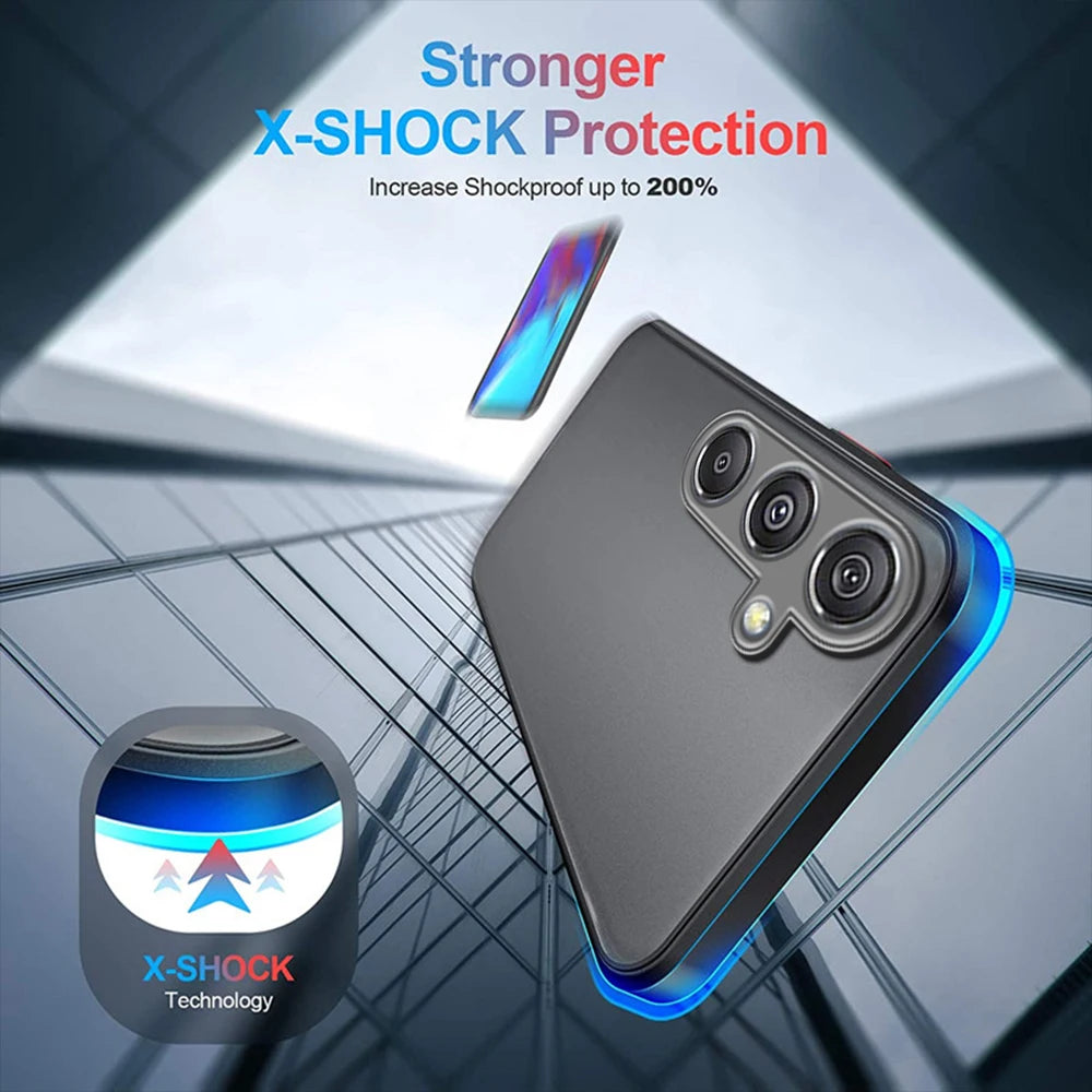 Armor Shockproof Matte Case For Samsung Galaxy A25 5G Silicone Bumper Clear Hard PC Cover Capas Sumsung A05 A05s A15 A25 A35 A55 - Caseverse