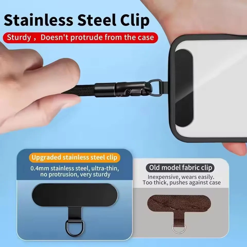 Lanyard - Adjustable Phone Strap Clip Holder for All Phone Case 7mm Thick (Neck & Shoulder & Crossbody / Wrist)