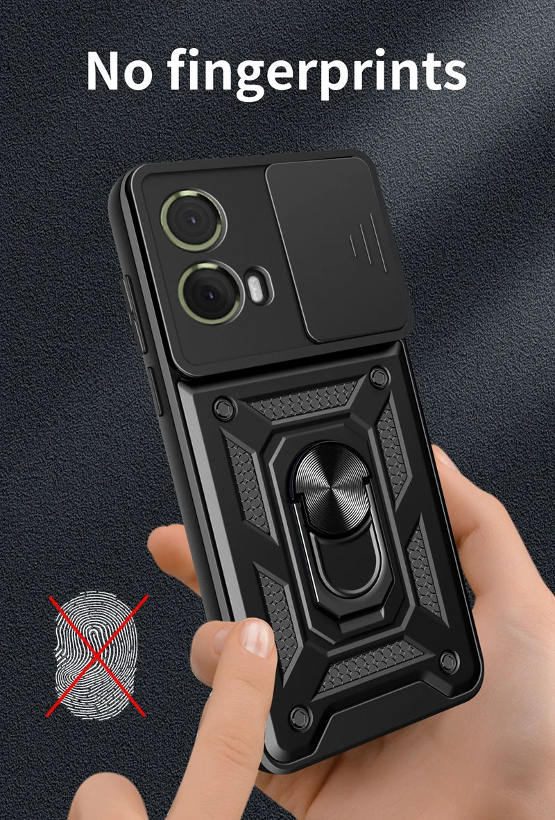 Shockproof Military Grade Armor Case For Moto G85 G75 G55 G45 G35 G15 G05 5G Magnetic Holder Ring Protect Cover - Caseverse