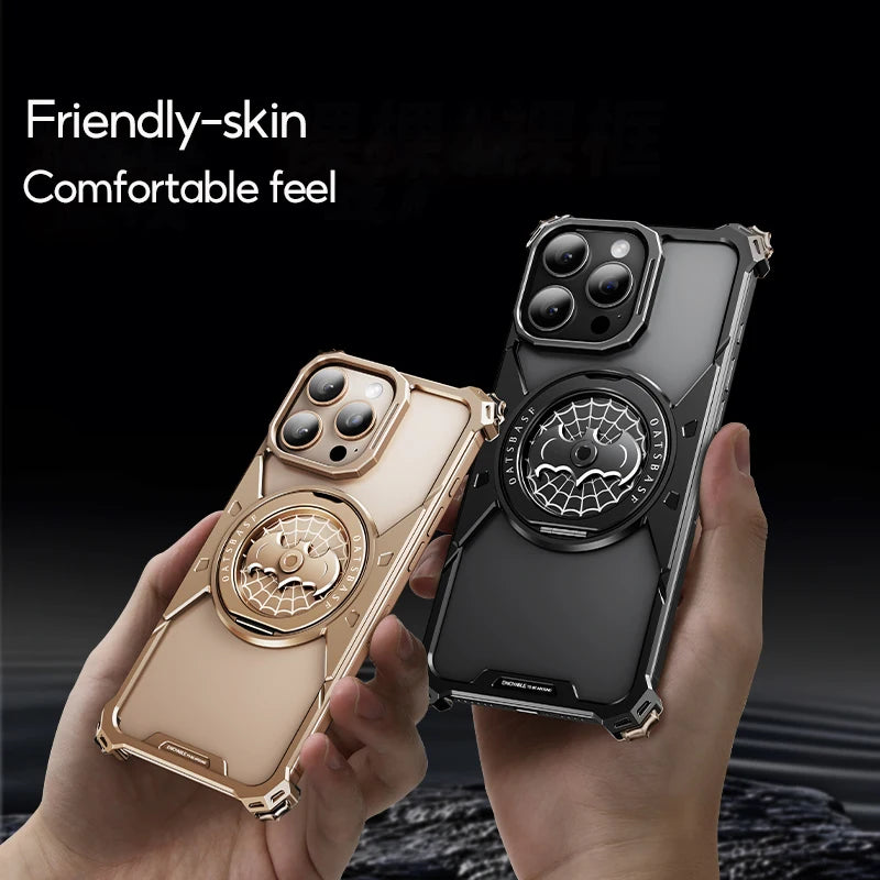 Eary Bat Case for iPhone 16 Pro Max with Magsafe 360°Rotation Kickstand Metal Frameless Military Grade Shockproof Phone Cover - Caseverse